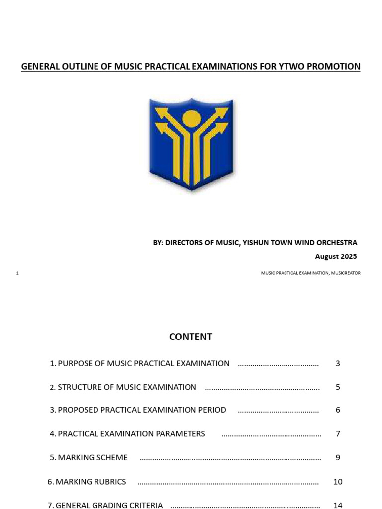 General Outline of The Music Practical Exam - NPCC 2025 | PDF | Musicology