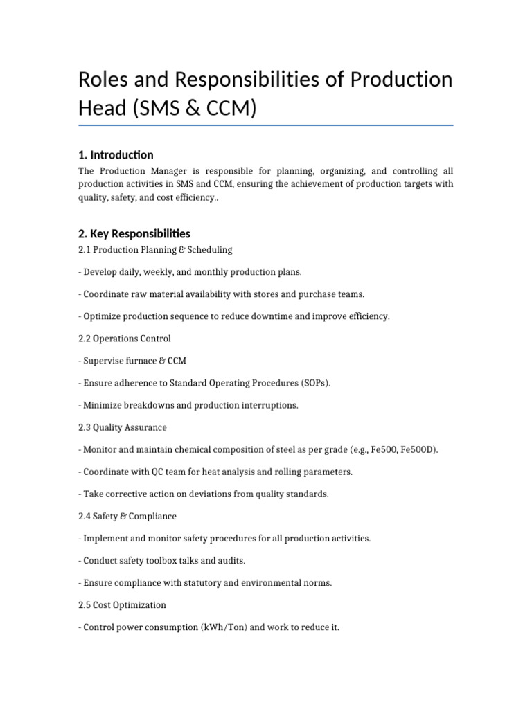 Production Manager Roles and Checklist | PDF | Audit | Regulatory ...