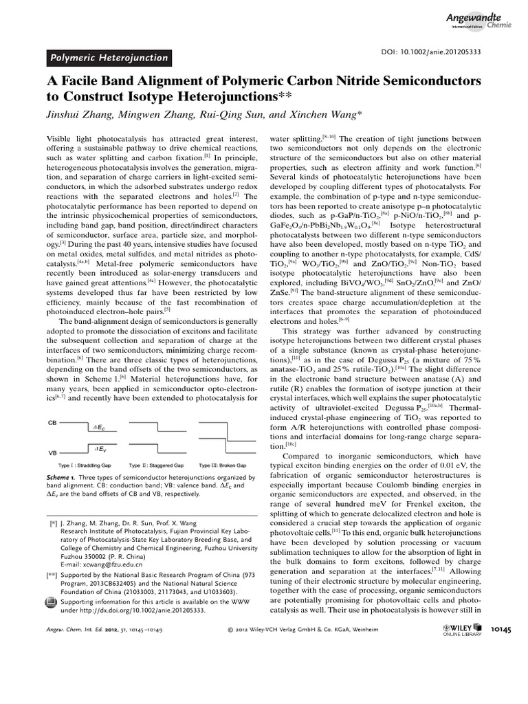 Band Alignment in Polymeric Heterojunctions | PDF | Heterojunction ...