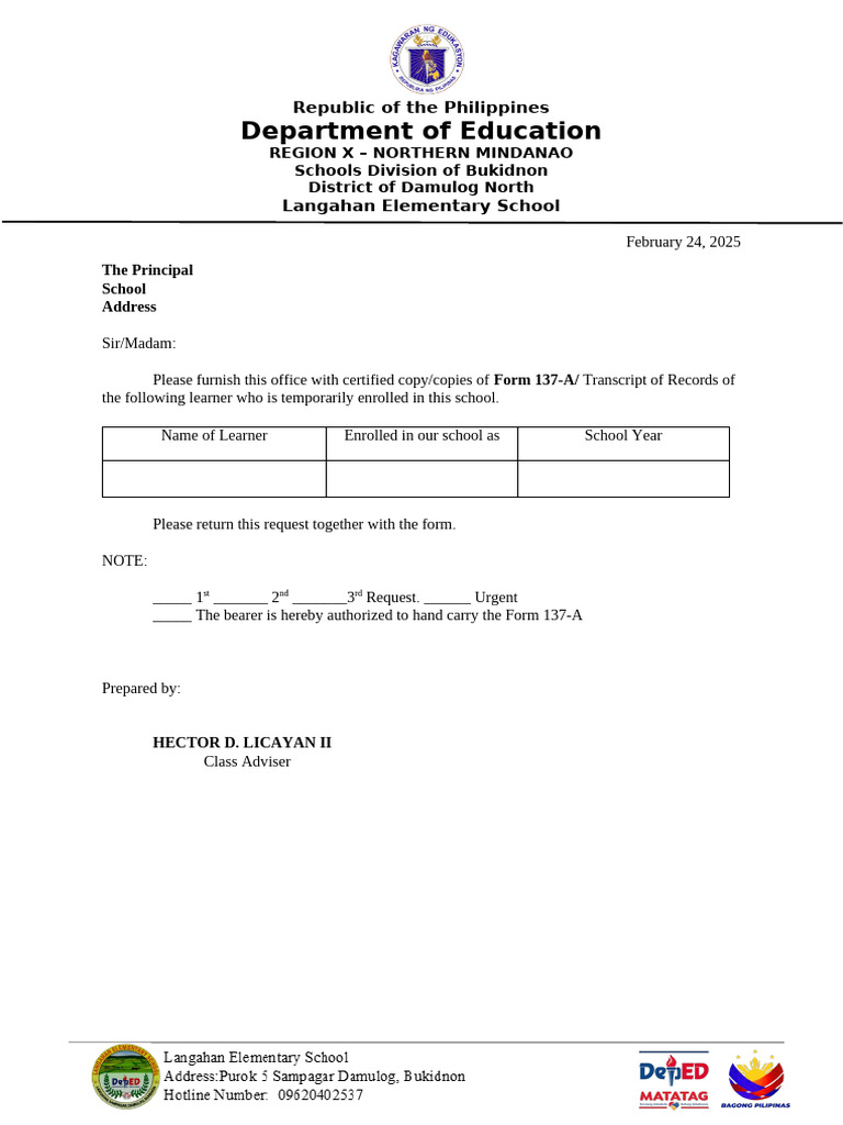Request Form | PDF