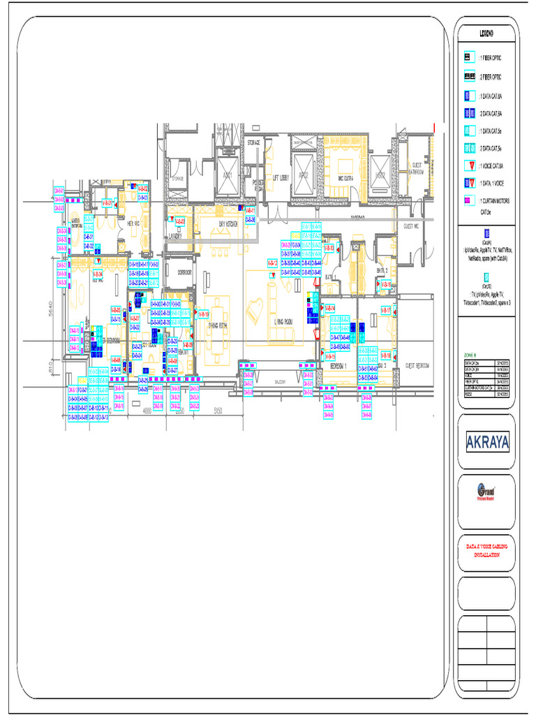 Data & Voice Cabling Design Drawing | PDF