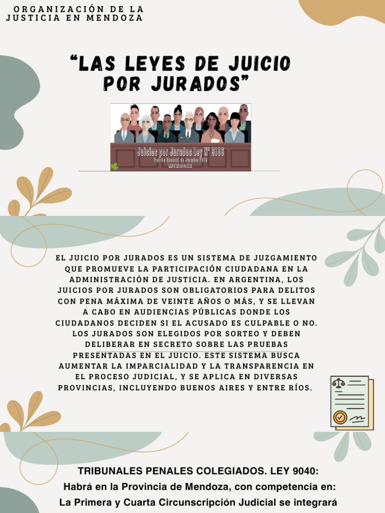 Organización de La Justicia en Mendoza Unidad 7 | PDF | Judicaturas ...