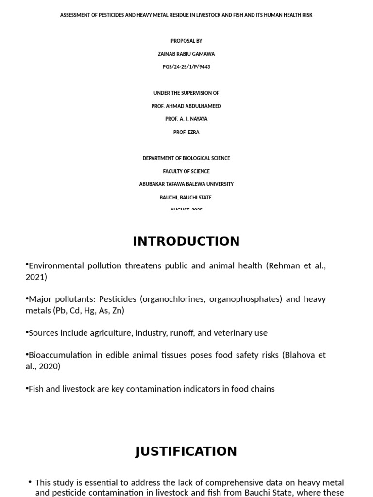 Assessment of Pesticides and Heavy Metal Residue in | PDF | Pesticide ...
