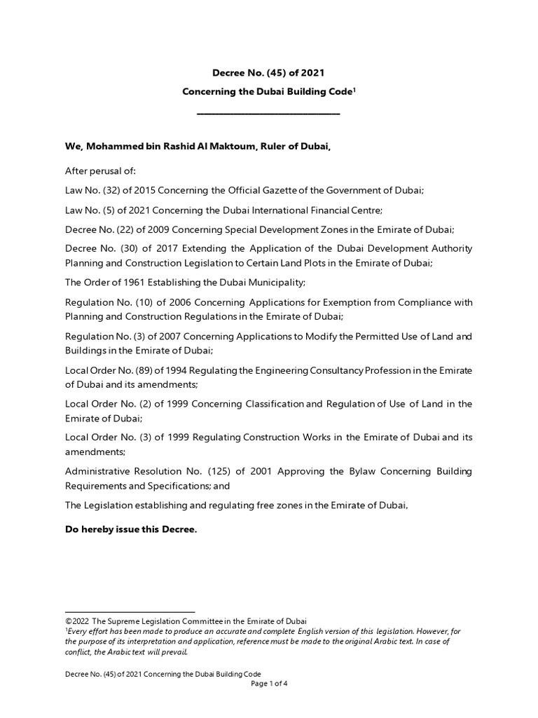 Dubai Building Code 2021 Overview | PDF | Dubai | Justice