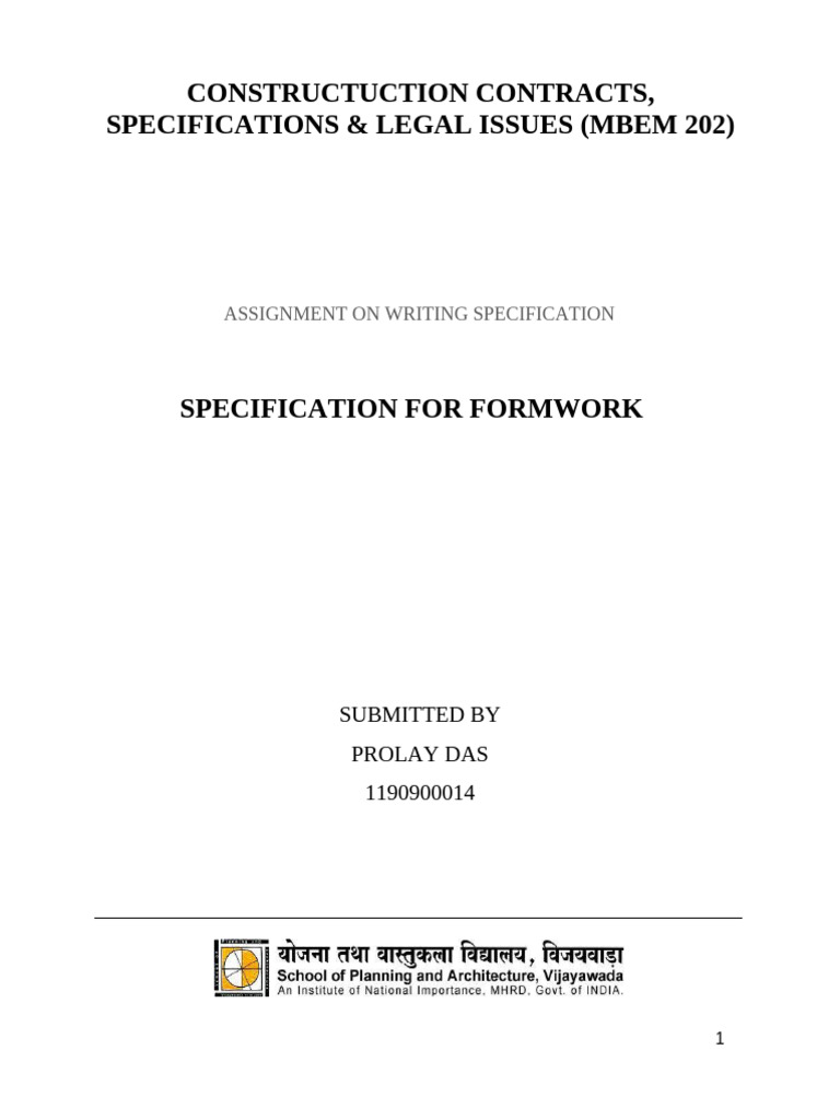Formwork Specification Guidelines | PDF | Concrete | Structural Engineering