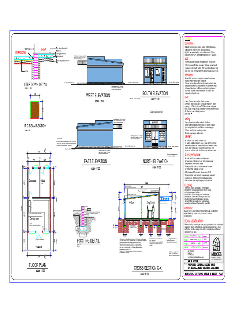 General Dealer Shop Floor Plan | PDF | Wall | Concrete