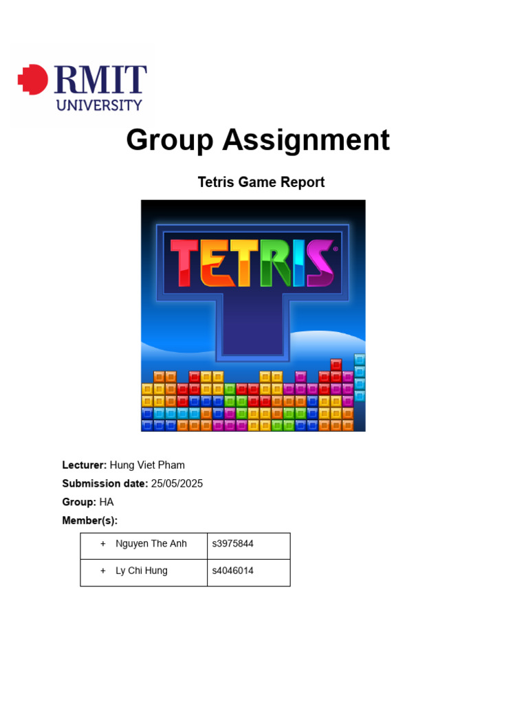 Tetris Game Report and Design Details | PDF | Computer Engineering