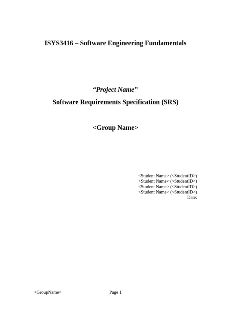 Software Requirements Specification Guide | PDF