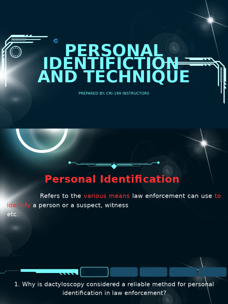 Personal Identification Techniques in Law Enforcement | PDF ...