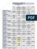 Engenharia de Alimentos - Horario de Aulas - 2012 -1[1]