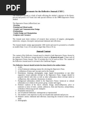 Requirements for the Reflective Journal