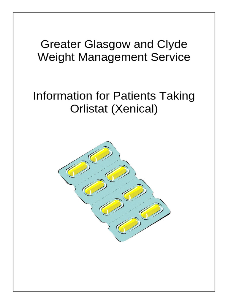 Information For Patients Taking Orlistat | PDF | Nutrition | Diet ...