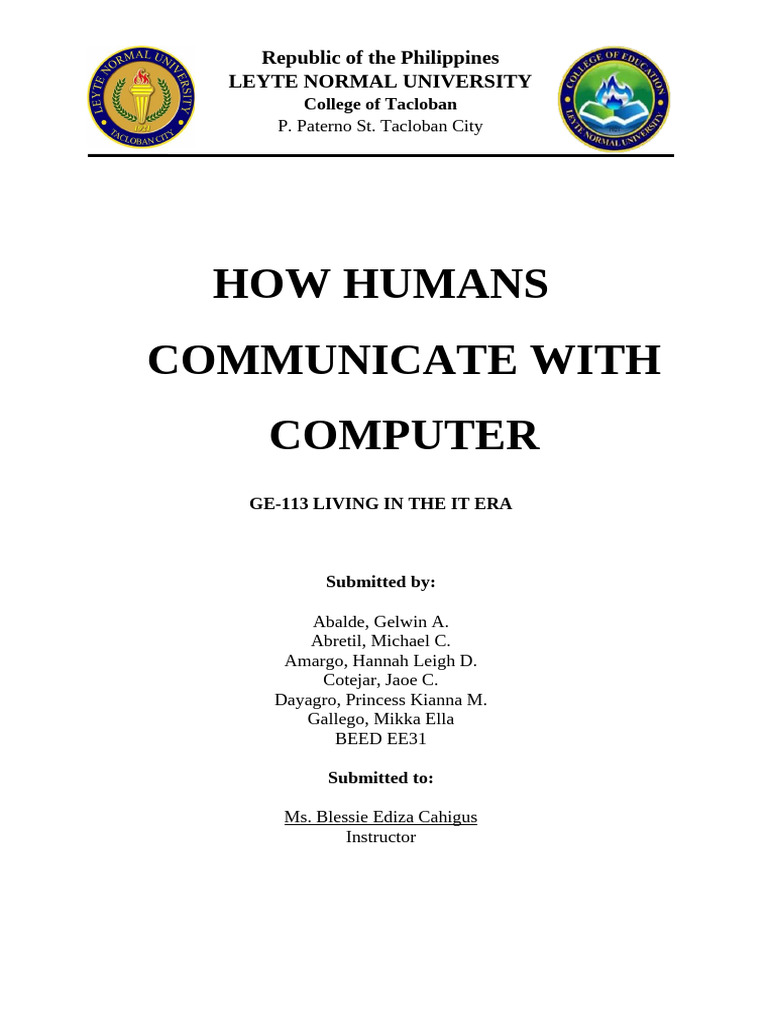 Human-Computer Communication Methods | PDF | Graphical User Interfaces ...