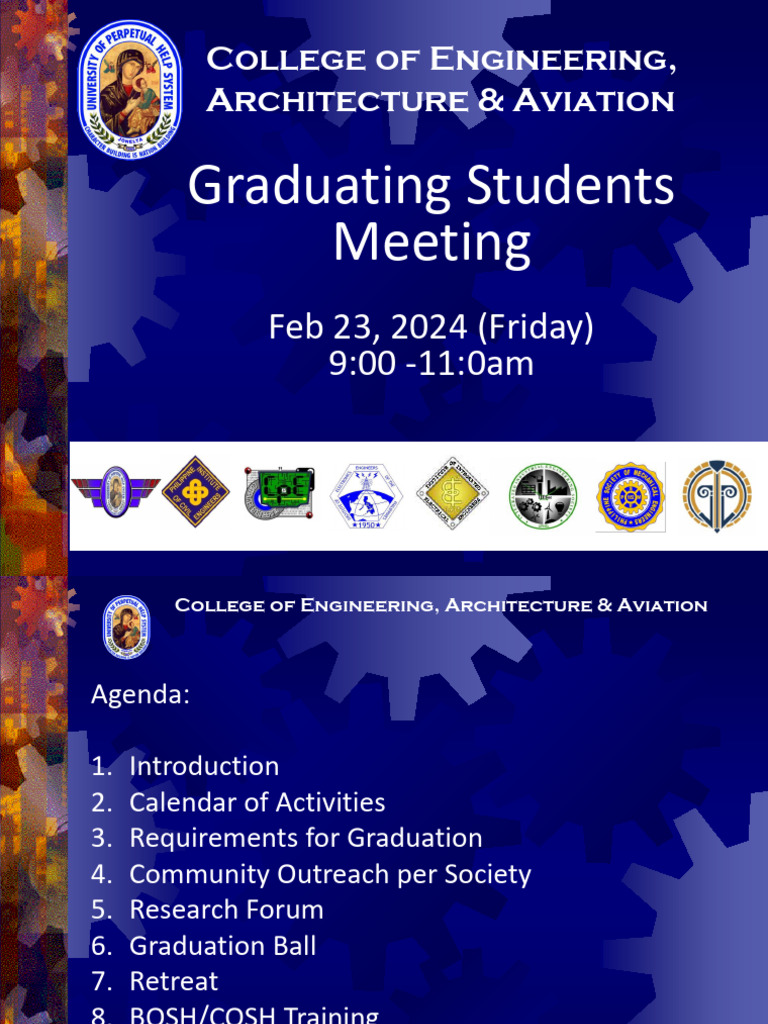 Engineering Graduation Meeting Agenda | PDF | Science | Engineering