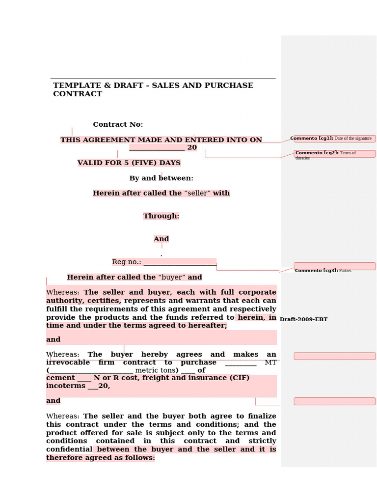 Sales Contract Template 07 | PDF | Letter Of Credit | Business Law