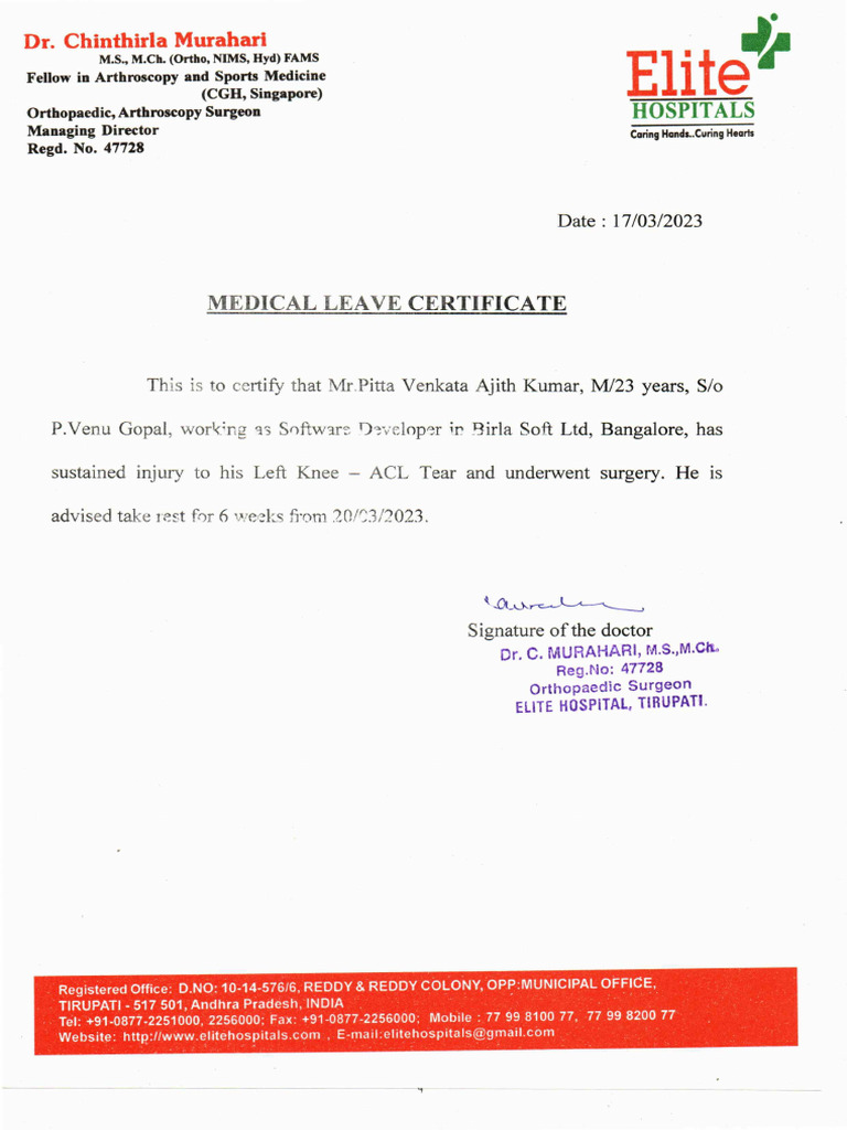 Medical Leave (7625) | PDF