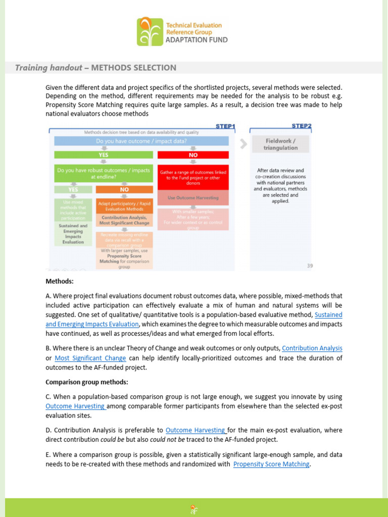 Methods Selection for Project Evaluation | PDF | Experiment | Evaluation
