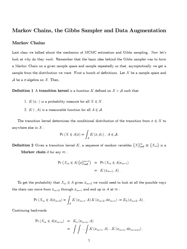 Markov Chains and Gibbs Sampling Explained | PDF | Markov Chain ...