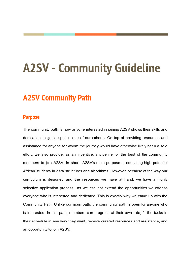 A2SV Community Path Guidelines | PDF | Computer Programming | Computing