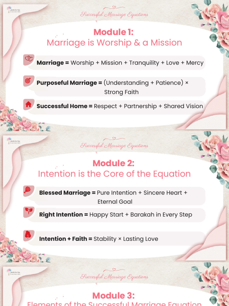 Successful Marriage Equations Explained | PDF