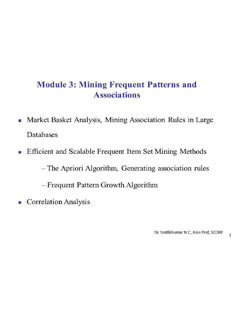 Module 3 - Mining Frequent Patterns and Associations | PDF
