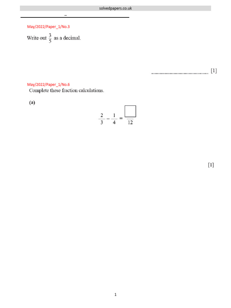 2022-2017 Sec 1 Math Papers Summary | PDF | Chess Theory | Chess