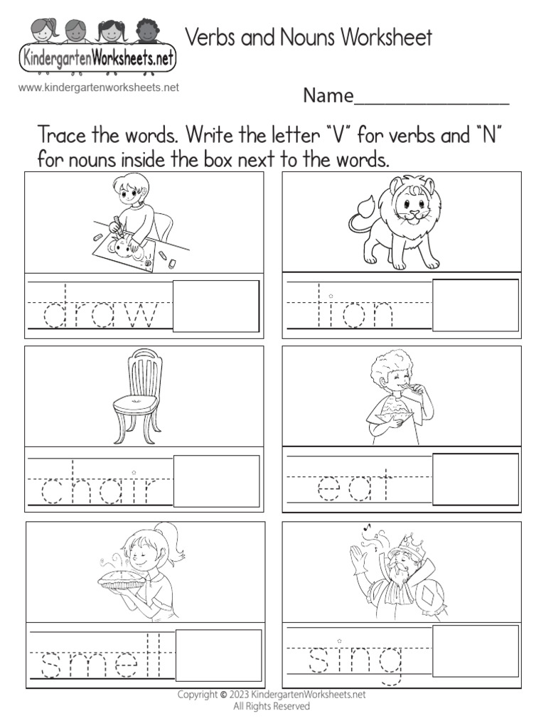 Verbs and Nouns Worksheet | PDF
