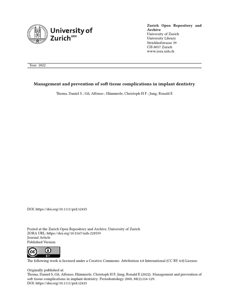 Soft Tissue Management in Implant Dentistry | PDF | Dental Implant ...