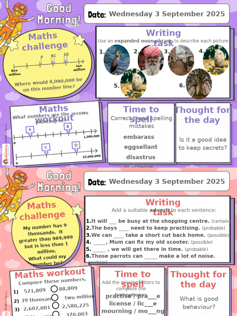 Daily Maths and Writing Tasks for Kids | PDF | Languages | Foreign ...