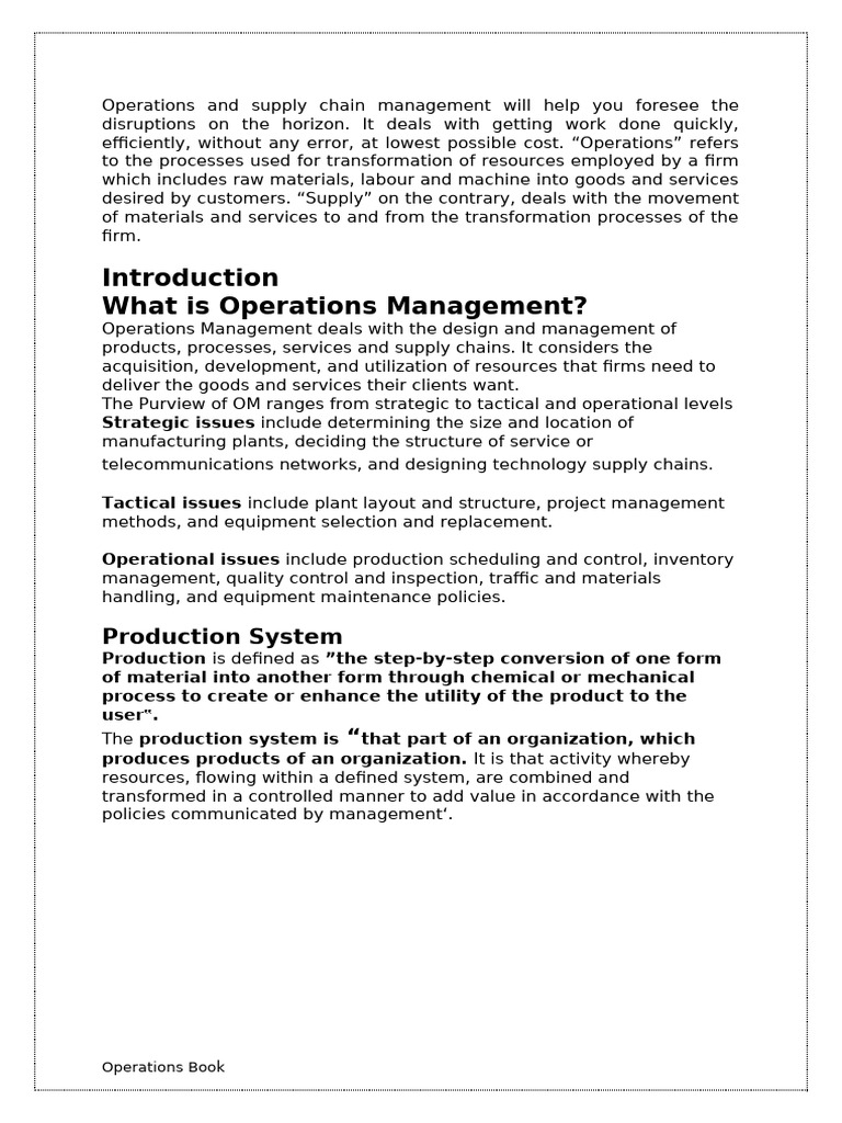 Operations and Supply Chain Management Guide | PDF | Inventory ...