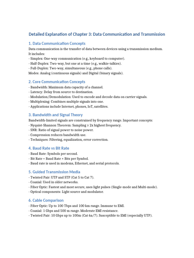 Data Communication and Transmission Overview | PDF | Duplex ...