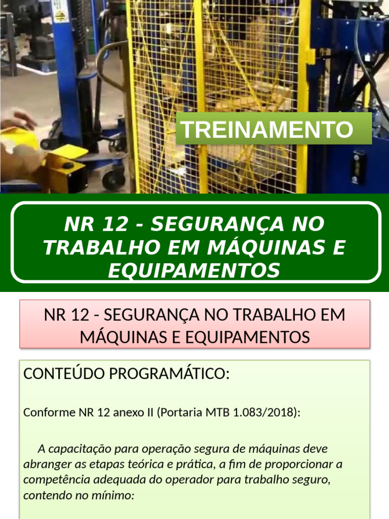 Treinamento NR 12: Segurança em Máquinas | PDF | Segurança e saúde ...