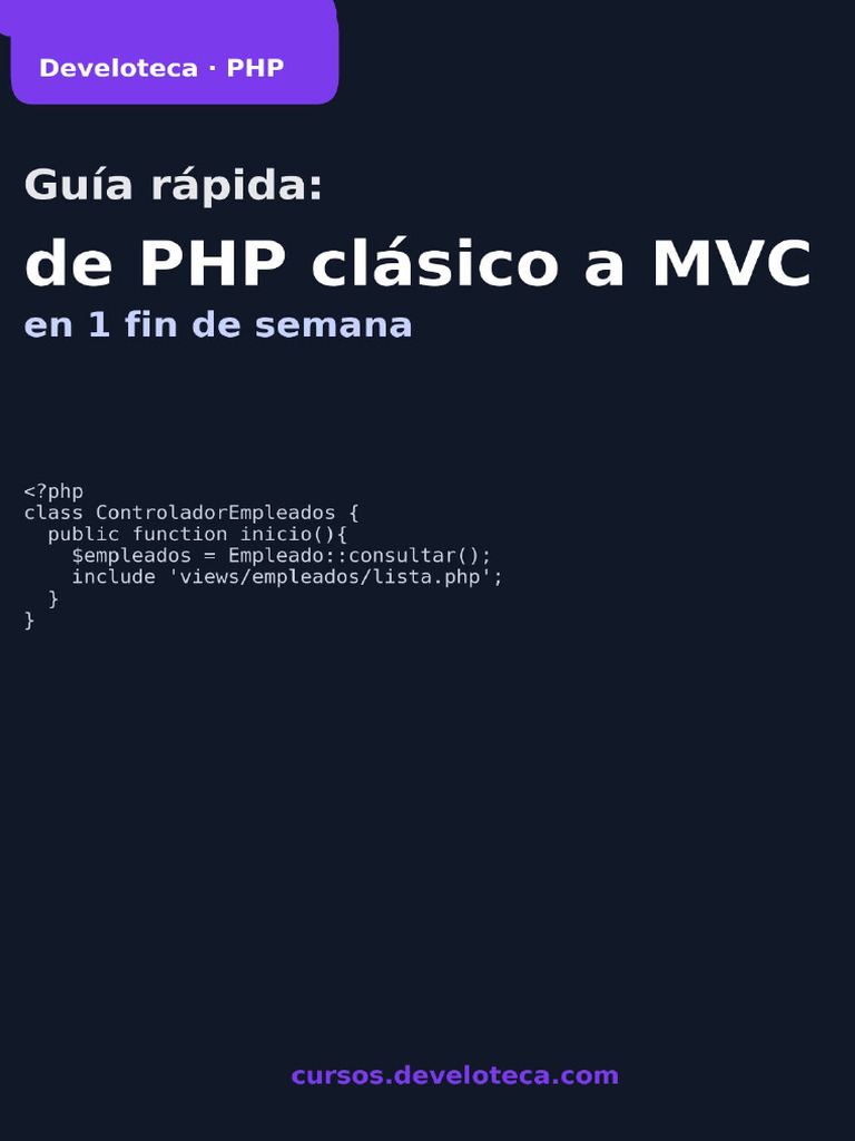 u00PMjONR2Csjc1rffkl Guía Rápida de PHP Clásico A MVC V 1 5 | PDF ...