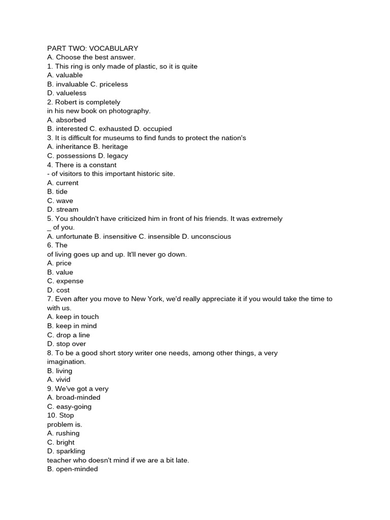 Vocabulary and Grammar Exercises Guide | PDF | Cost Of Living | Canning