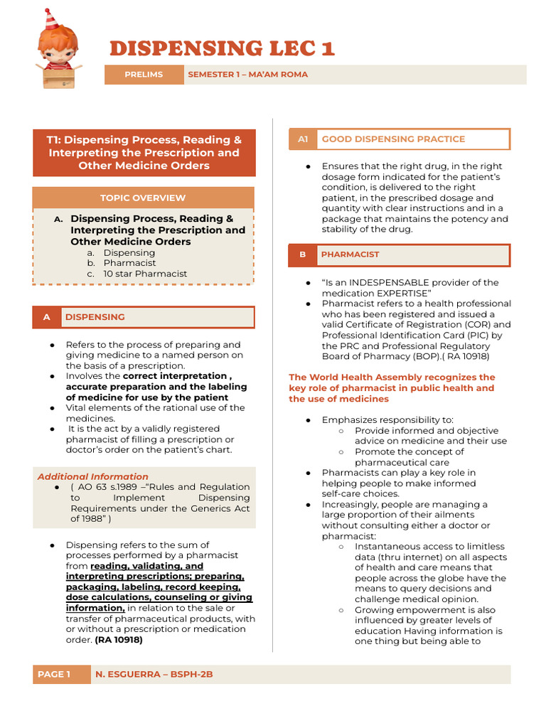 Pharmacy Dispensing and Communication Skills | PDF | Pharmacy ...