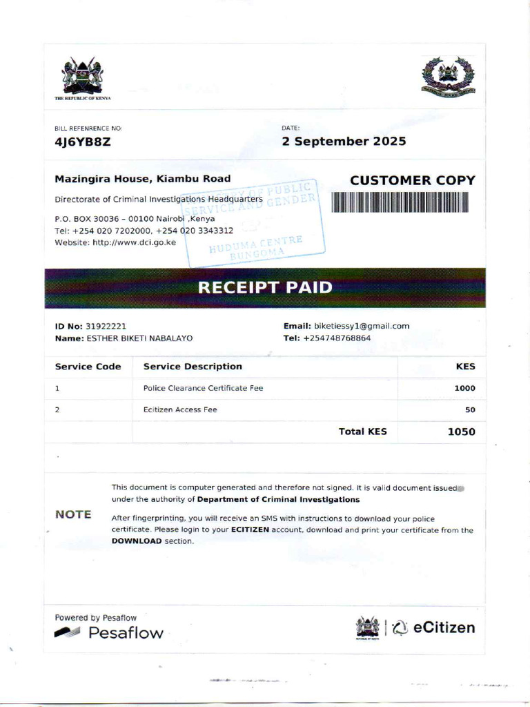 Receipt Biketi | PDF