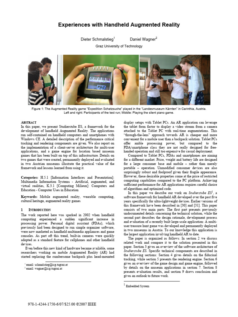 Experiences With Handheld Augmented Reality | PDF | Shader | Rendering ...