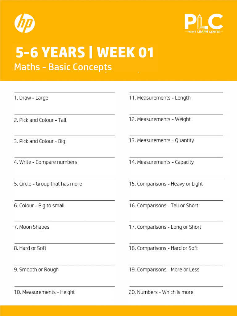Basic Maths Concepts for Ages 5-6 | PDF