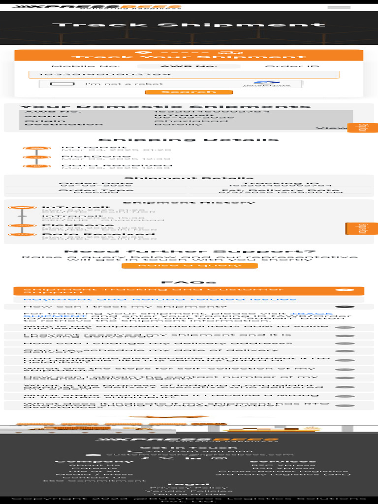 Xpressbees Shipment Tracking Details | PDF | Business Economics | Marketing