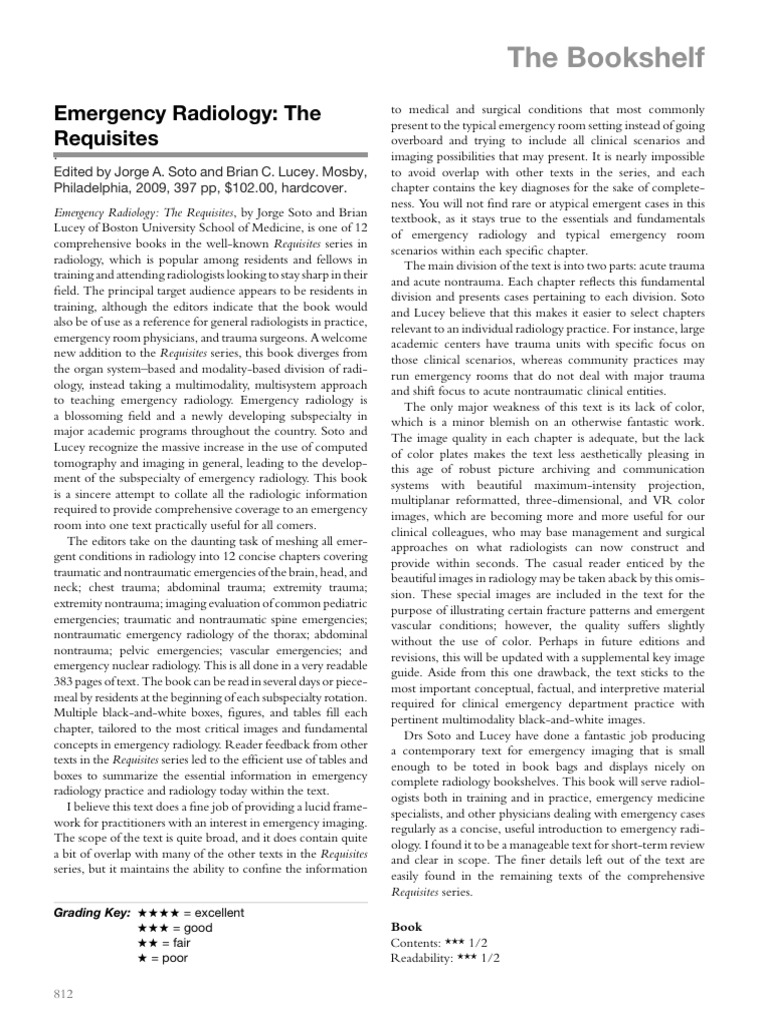 Emergency Radiology: The Requisites Review | PDF | Radiology ...
