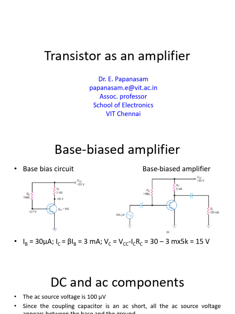 Transistor Amplifier Design and Analysis | PDF | Amplifier | Bipolar ...