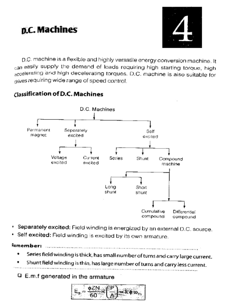 DC Machine Short Notes | PDF