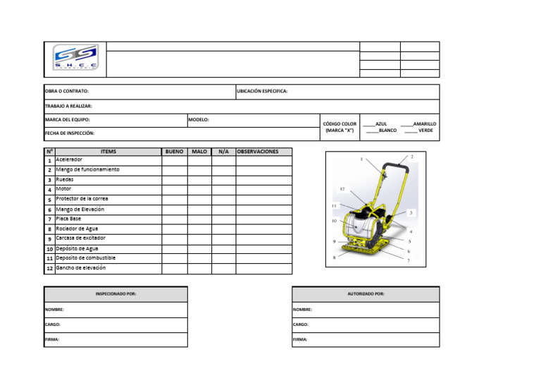 Checklist de Seguridad Compactadora Plancha | PDF