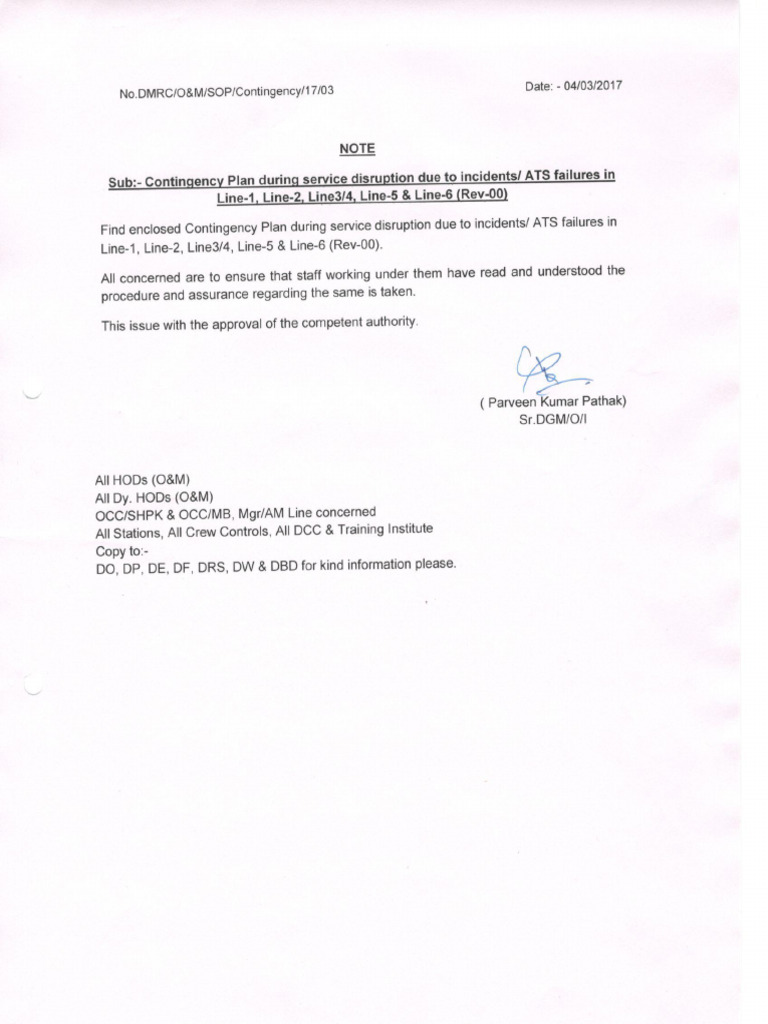 Contingency Plan During ATS Failure | PDF