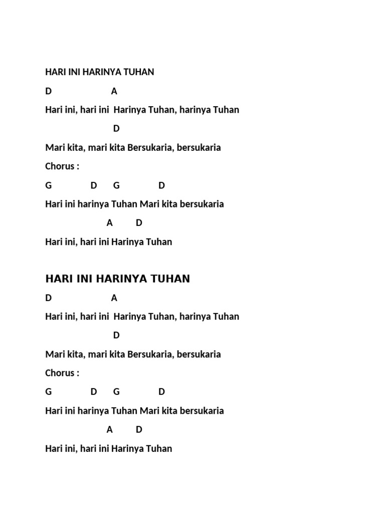Hari Ini Harinya Tuhan | PDF