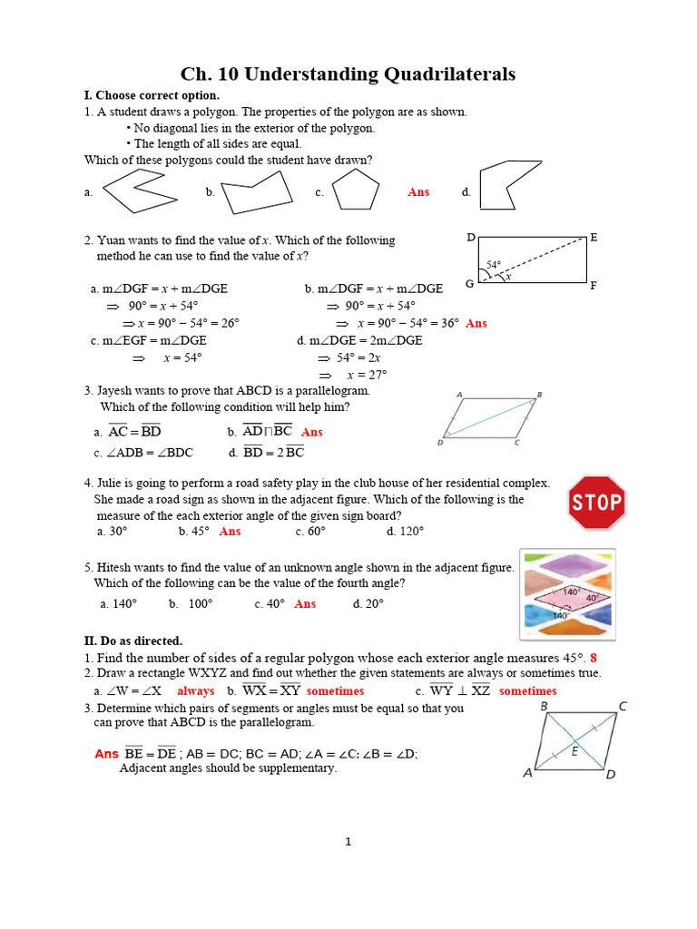 As WB CB VIII Math Understanding Quadrilaterals | PDF | Euclidean Plane ...