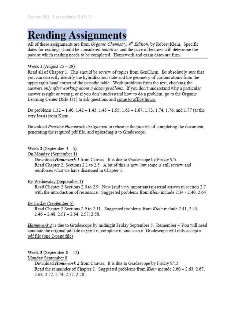 Reading+Assignments+Weeks+1+ +4+001 | PDF