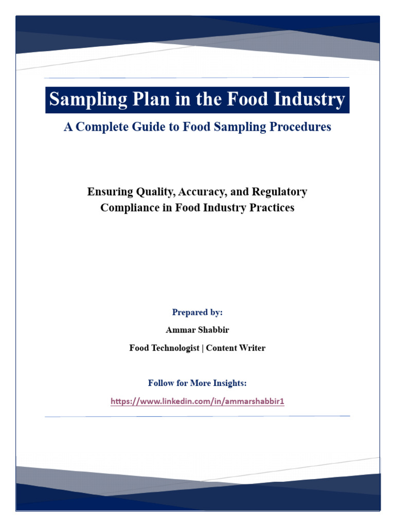 Food Sampling Plans and Techniques | PDF | Sampling (Statistics) | Food ...