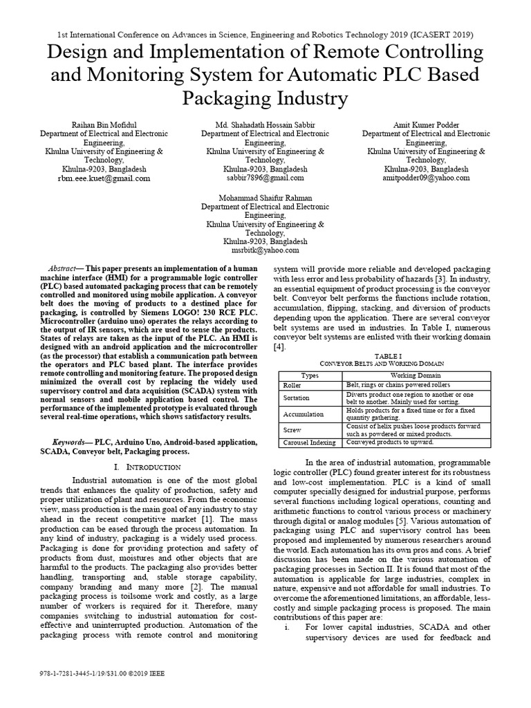 10 1109@icasert 2019 8934779 | PDF | Programmable Logic Controller ...