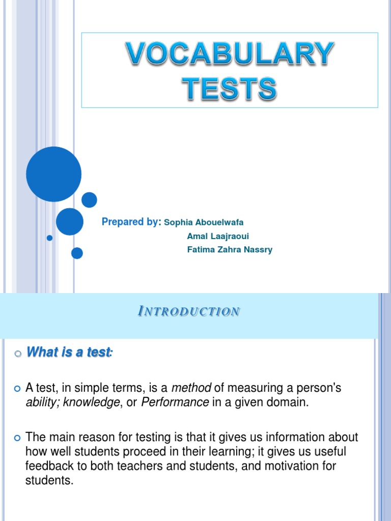 Vocabulary Test Types and Strategies | PDF | Multiple Choice | Vocabulary